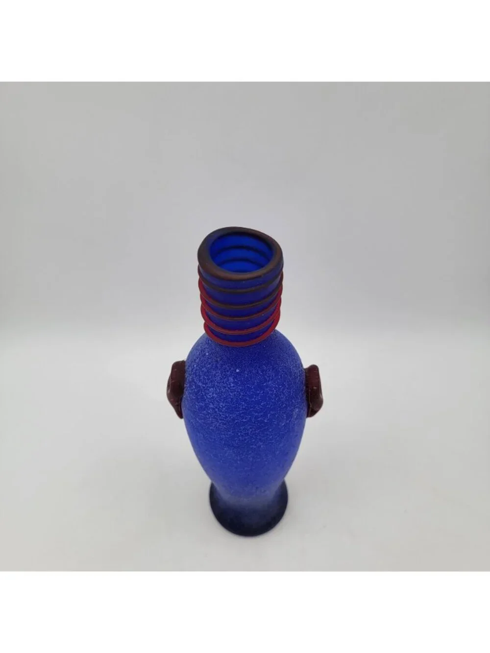 Murano Scavo 1960s Blue Bottle Vase
